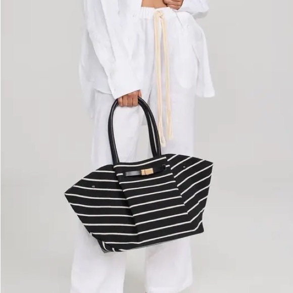 Demellier New York tote in black and white canvas - Picture 3 of 12